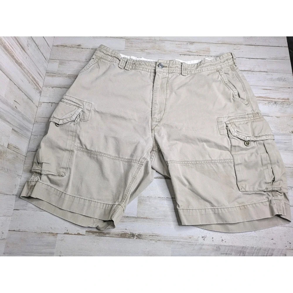 Vintage Y2K Polo By Ralph Lauren Cargo Shorts Mens 40 Khaki Thick Classic Cotton